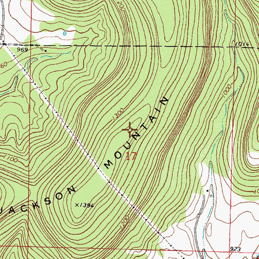 Topographic Map of Jackson Mountain, OK