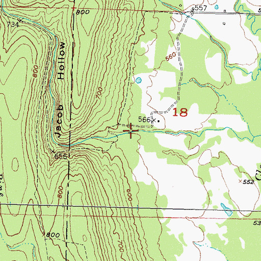 Topographic Map of Jacob Hollow, OK