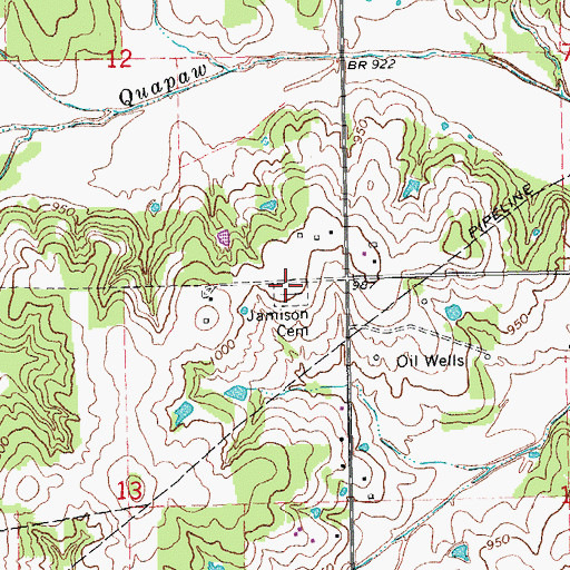 Topographic Map of Jamison Cemetery, OK
