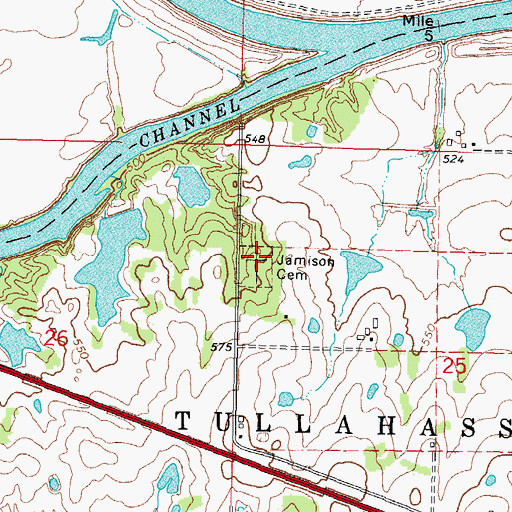 Topographic Map of Jamison Cemetery, OK