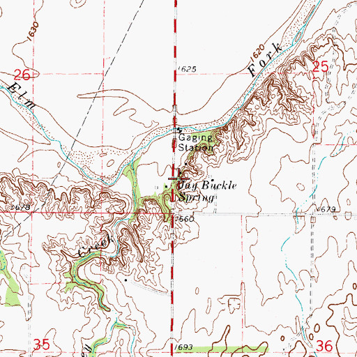 Topographic Map of Jay Buckle Spring, OK