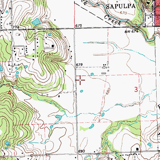 Topographic Map of Jefferson Heights Elementary School, OK