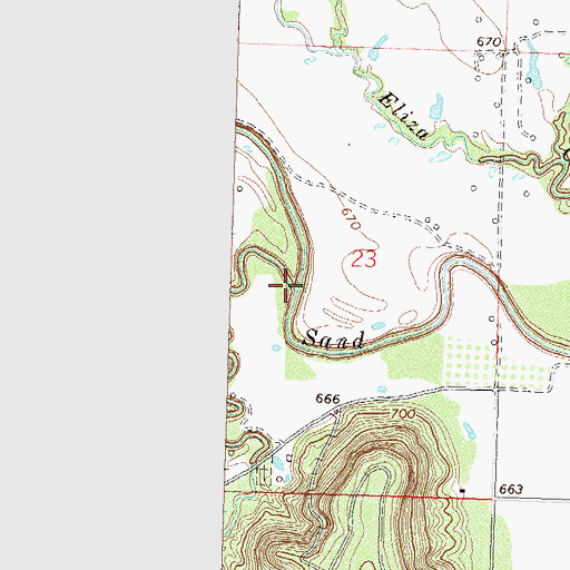 Topographic Map of Jessie Creek, OK