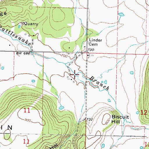Topographic Map of Jim Brown Hollow, OK