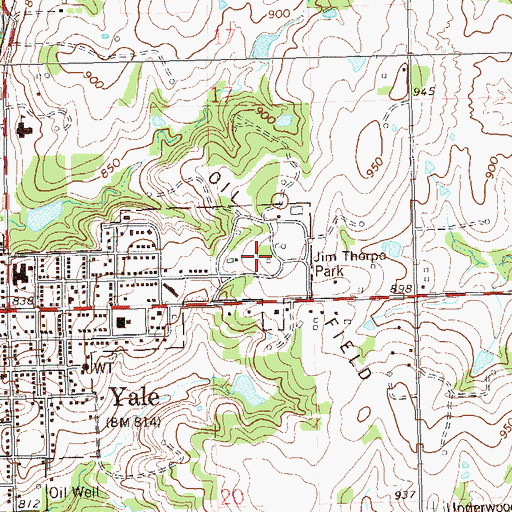 Topographic Map of Jim Thorpe Park, OK
