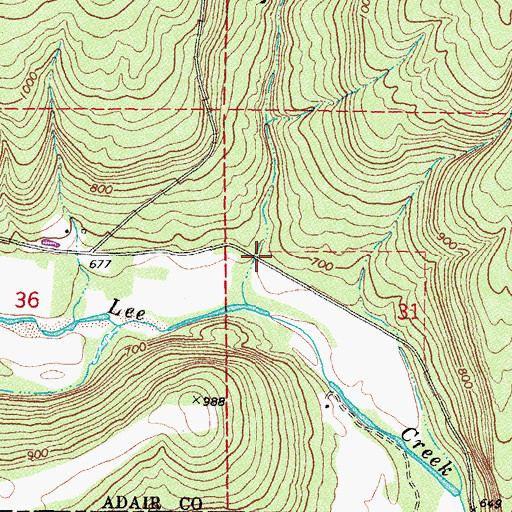 Topographic Map of John Watie Hollow, OK