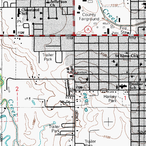 Topographic Map of Johnson Chapel, OK