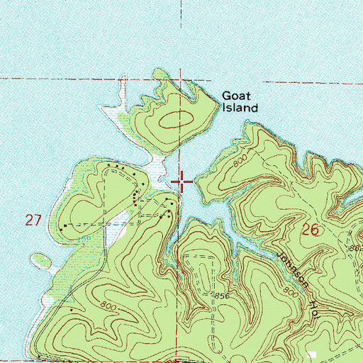 Topographic Map of Johnson Hollow, OK