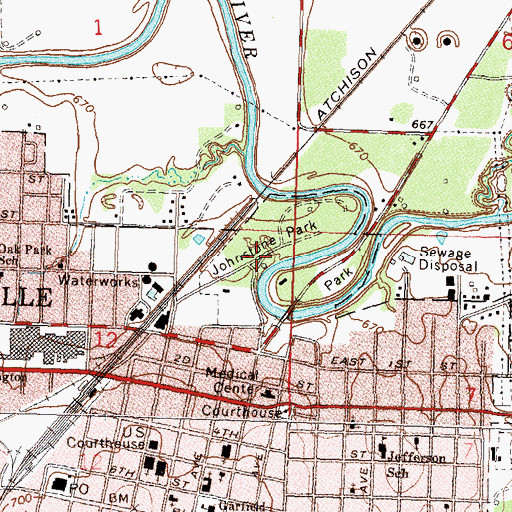 Topographic Map of Johnstone Park, OK