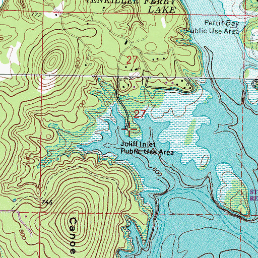 Topographic Map of Joliff Inlet Public Use Area, OK
