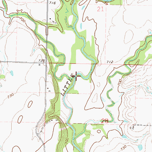 Topographic Map of Jones Creek, OK
