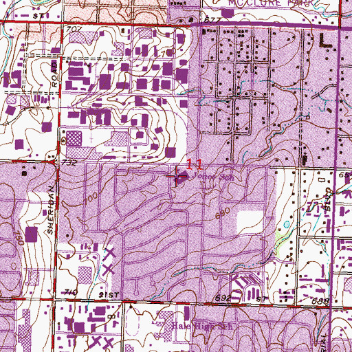 Topographic Map of Jones Elementary School, OK