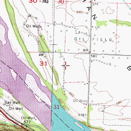 Topographic Map of Kadashan Bottom, OK
