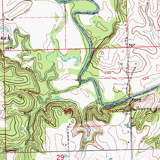 Topographic Map of Kanola Creek, OK