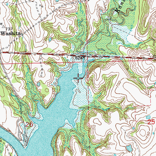 Topographic Map of Kansas Creek, OK