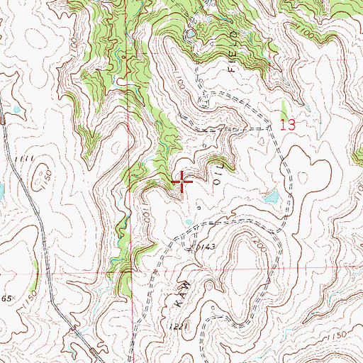Topographic Map of Kaw Oil Field, OK