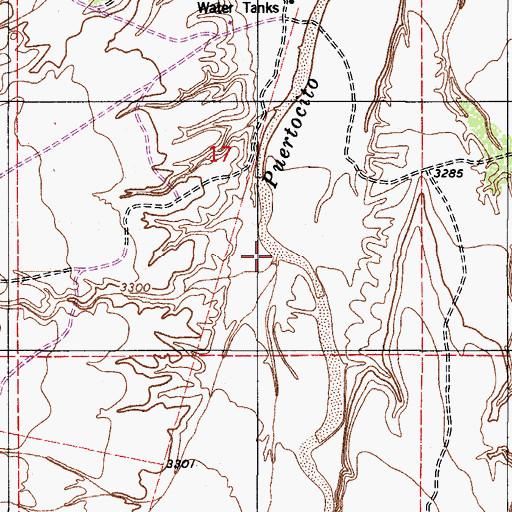 Topographic Map of Santa Margarita Wash, AZ