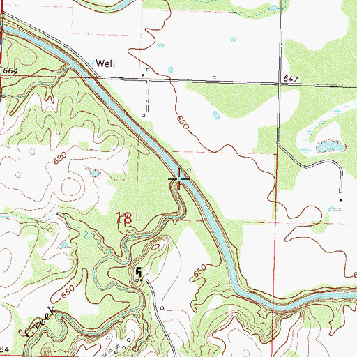 Topographic Map of Keeler Creek, OK