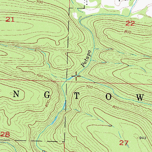 Topographic Map of Kennedy Hollow, OK