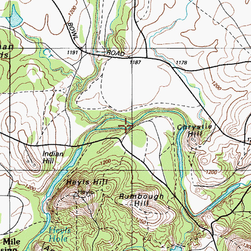 Topographic Map of Ketch Creek, OK