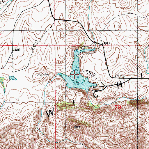 Topographic Map of Ketch Lake, OK