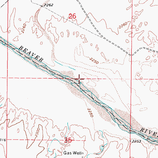 Topographic Map of Kidds Creek, OK