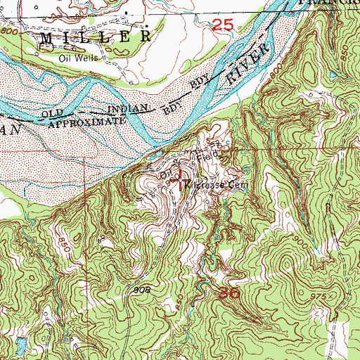 Topographic Map of Kilcrease Cemetery, OK