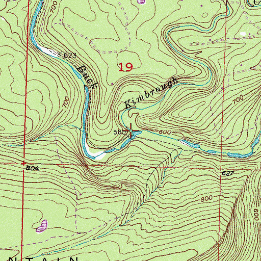 Topographic Map of Kimbrough Creek, OK