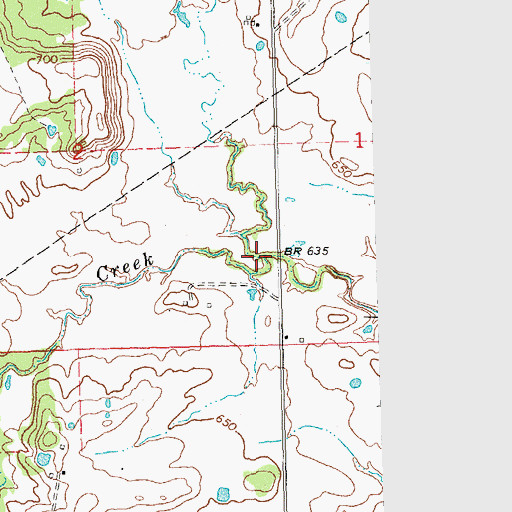 Topographic Map of King Creek, OK