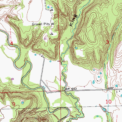 Topographic Map of King Hollow, OK