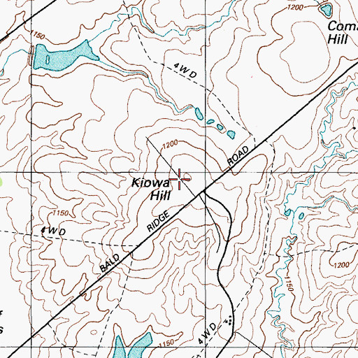 Topographic Map of Kiowa Hill, OK