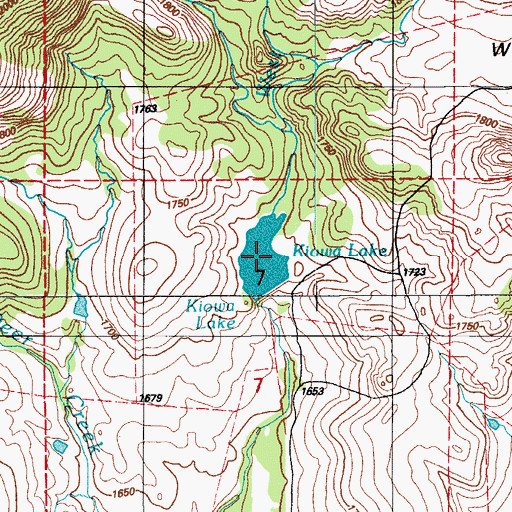 Topographic Map of Kiowa Lake, OK