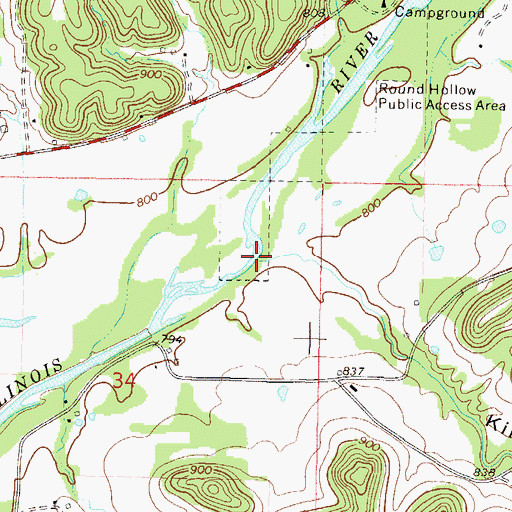 Topographic Map of Kirk Springs Hollow, OK