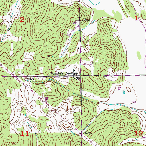 Topographic Map of Knoles Cemetery, OK