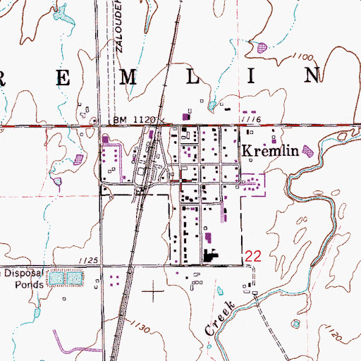 Topographic Map of Kremlin, OK