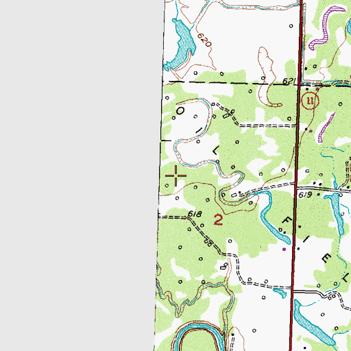 Topographic Map of Krumme Oil Field, OK