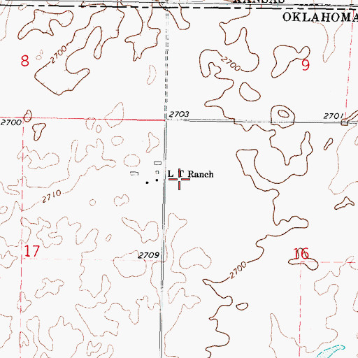 Topographic Map of L T Ranch, OK