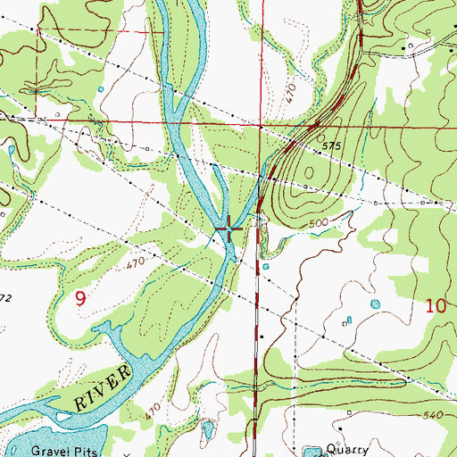 Topographic Map of LaRue Branch, OK