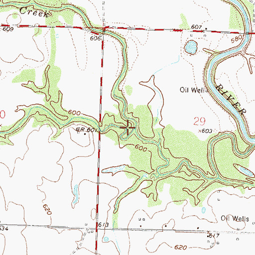 Topographic Map of Lacy Creek, OK