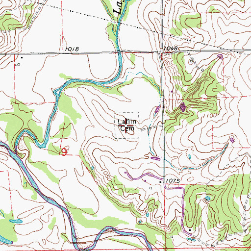 Topographic Map of Laflin Cemetery, OK
