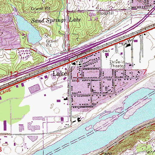 Topographic Map of Lake, OK