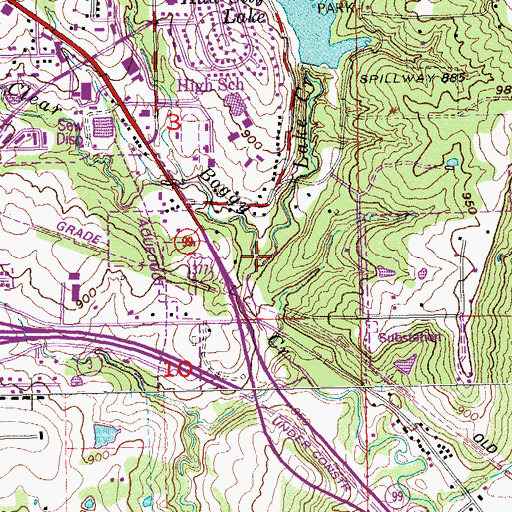Topographic Map of Lake Creek, OK