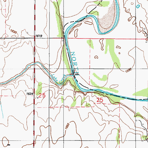 Topographic Map of Lake Creek, OK