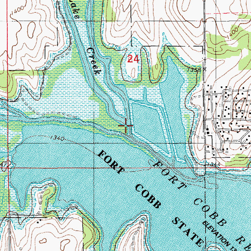 Topographic Map of Lake Creek, OK