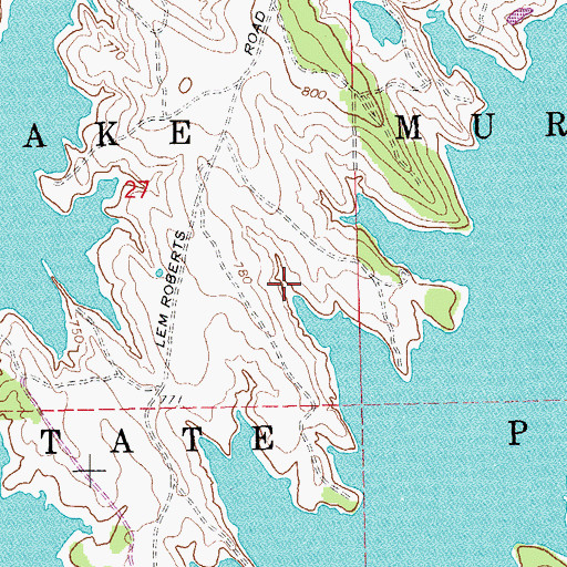 Topographic Map of Lake Murray State Park, OK