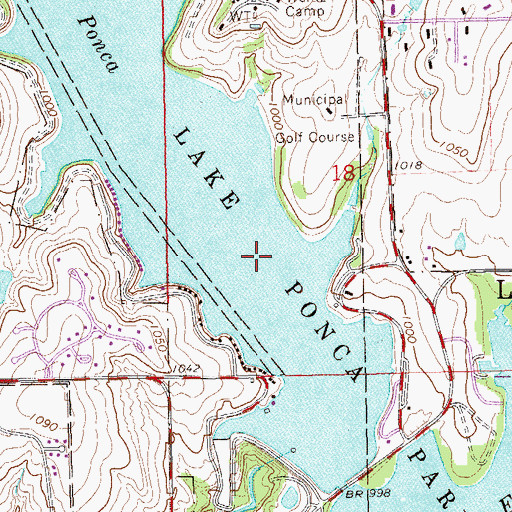 Topographic Map of Lake Ponca Park, OK
