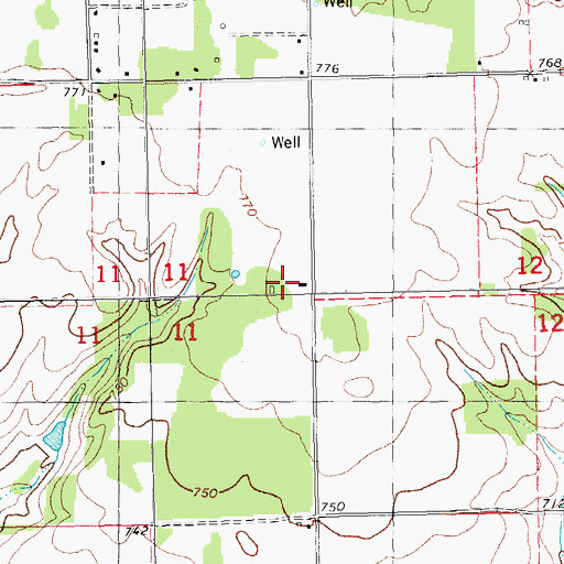 Topographic Map of Lake School, OK