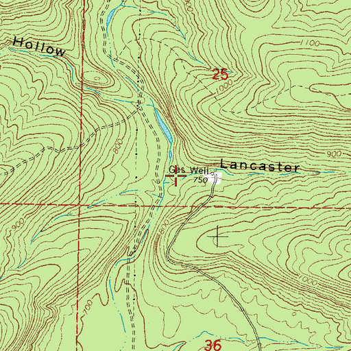 Topographic Map of Lancaster Hollow, OK