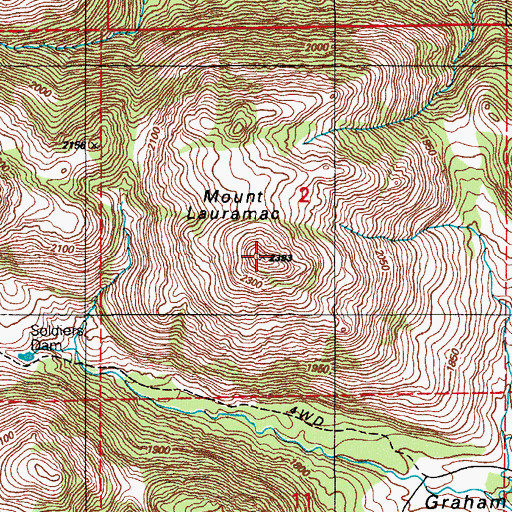 Topographic Map of Mount Lauramac, OK