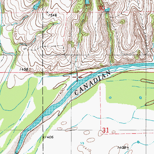 Topographic Map of Lariat Creek, OK